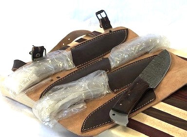Damascus Steel Steak Knives 4 pcs with Case