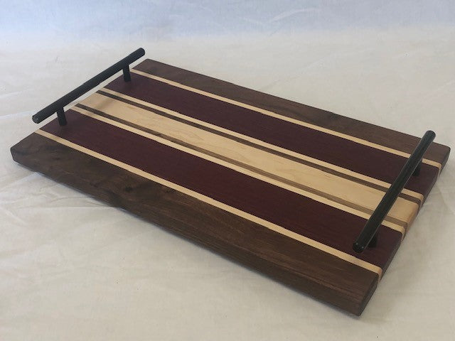 Board, Serving Tray Black Walnut Maple Amaranth