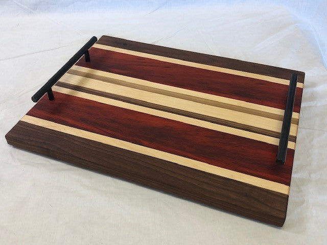 Board, Serving Tray Black Walnut, Maple, Padouk