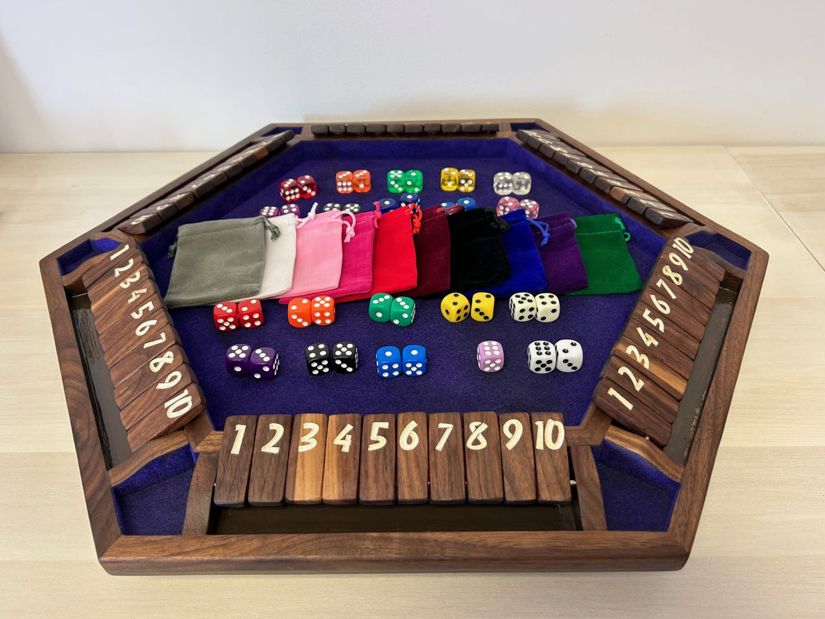 Jeu fermez la boite 9 clapets en bois, Shut the box, Jeu de Trac Jeu fermez la boite 9 clapets en bois, Shut the box, Jeu de Trac